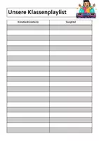 Vorschau - Poster - Klassenplaylist für Liederwünsche (Kl. 1-10) - Deckblatt