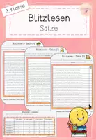 Vorschau - Spiele - Blitzlesen - Sätze (Thema suchen) - 3. Klasse - Deckblatt