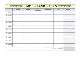 Vorschau - Arbeitsblätter - Stadt- Land- UUPS. Spiel - Seite 3