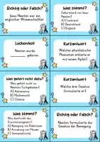 Vorschau - Arbeitsblätter - Isaac Newton MEGABUNDLE Materialpaket - Wissenskartei, Lückentext, Steckbrief, Suchsel, Quizkarten - Seite 2