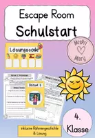 Vorschau - Arbeitsblätter - Wiederholung Klasse 3 Deutsch – Escape Room Schulstart Klasse 4 mit Rätseln & Lösungen - Deckblatt