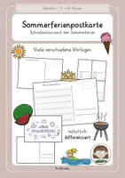 Vorschau - Arbeitsblätter - Schreibanlass nach den Sommerferien - Postkarte - Deckblatt