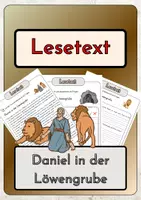 Vorschau - Arbeitsblätter - Leseverständnis - Daniel in der Löwengrube + Lösungen - Deckblatt