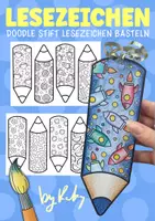 Vorschau - Mal- und Bastelvorlagen - Stifte-Lesezeichen zum Ausmalen & Basteln für den Schulstart - Geschenkidee - Deckblatt
