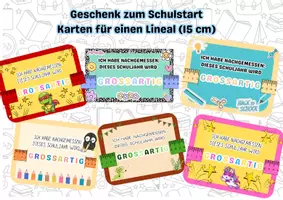 Vorschau - Mal- und Bastelvorlagen - Geschenk Schulstart - Lineal - Deckblatt