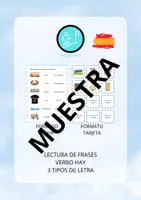 Vista previa - Hojas de trabajo - LECTURA DE FRASES CON EL VERBO HAY. MUESTRA GRATIS - Portada