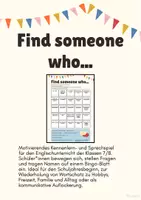 Vorschau - Arbeitsblätter - Find someone who - Icebreaker Spiel - Deckblatt