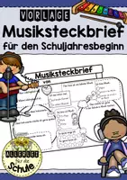 Vorschau - Arbeitsblätter - Musiksteckbrief für den Einstieg in den Musikunterricht - Deckblatt