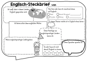Vorschau - Arbeitsblätter - Englischsteckbrief für den Einstieg in den Englischunterricht - Seite 1
