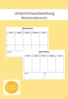 Vorschau - Merkblätter - Unterrichtsplanung (Wochenübersicht) - Deckblatt