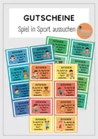Vorschau - Bildkarten - Gutscheine – Spiel in Sport aussuchen - Deckblatt