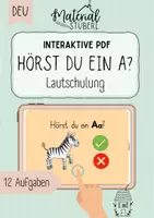 Vorschau - Stationenlernen - Lautschulung - Hörst du ein Aa? - interaktive PDF - Deckblatt