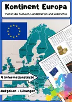 Vorschau - Arbeitsblätter - Kontinent Europa: Erdkunde, Geschichte & EU - Deckblatt