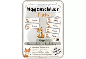 Vorschau - Anderer Materialtyp - Namensschilder Füchse/ Fuchs: editierbare PPT & PDF - Seite 1