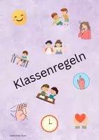 Vorschau - Poster - Klassenregeln ab Klasse 1 (lila) - Deckblatt