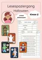 Vorschau - Arbeitsblätter - Lesespaziergang: Halloween, Klasse 2 - Deckblatt