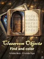 Попередній перегляд - Classroom Objects | Word Search | Find and Color - Обкладинка
