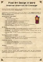 Vorschau - Arbeitsblätter - Bilder bearbeiten in Word - Pixel Art Leveldesign - Deckblatt