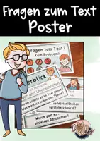 Vorschau - Poster - Fragen zum Text , Lesestrategien (Poster) - Deckblatt