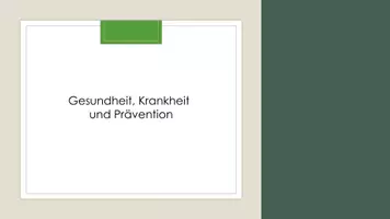 Vorschau - Präsentationen/Tafelbilder - Gesundheit, Krankheit und Prävention - Deckblatt