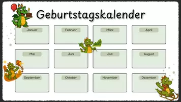 Vorschau - Poster - Geburtstagskalender mit Momo - FREEBIE - Seite 1