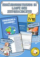 Vorschau - Arbeitsblätter - Ernährungstrends im Laufe der Zeitgeschichte! (Ernährungstrends des letzten Jahrhunderts zuordnen, Was ist ein Ernährungstrend? Welche Ernährungstrends kennst du?) - Deckblatt