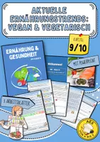 Vorschau - Arbeitsblätter - Aktuelle Ernährungstrends: vegan & vegetarisch! (Unterscheidung Omnivor, Flexetarier, Pescetarier, Vegetarier, Veganer, Zuordnung verschiedener Fallbeispiele, Gründe für eine pflanzliche Ernährung, Worauf achten gegen Nährstoffmangel?) - Deckblatt