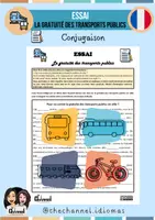 Vista previa - Hojas de trabajo - ESSAI – LA GRATUITÉ DES TRANSPORTS PUBLICS (Conjugaison) - Portada