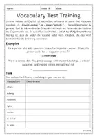 Vorschau - Test - Vocabulary Test Training (Begriffe auf Englisch beschreiben) - Seite 1