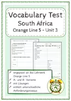 Vorschau - Test - Vocabulary Test - South Africa (Orange Line 5) - Deckblatt