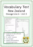 Vorschau - Test - Vocabulary Test - New Zealand (Orange Line 6) - Deckblatt