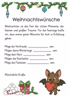 Vorschau - Arbeitsblätter - Fledermausklasse Weihnachten Klassentier Fledermaus Gedichte und Arbeitsblätter - Seite 1
