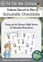 Vorschau - Arbeitsblätter - Schulreife Checkliste –Praktische Übersicht für Eltern - Deckblatt