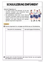 Vorschau - Arbeitsblätter - Schulkleidung einführen? (Verfassen einer Stellungnahme) - Seite 1