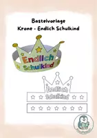 Vorschau - Mal- und Bastelvorlagen - Bastelvorlage - Krone Schulstart/Einschulung - Endlich Schulkind - Deckblatt