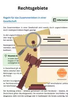 Vorschau - Stundenentwürfe - Regeln in der Gesellschat und Rechtsgebiete der Bundesrepublik Deutschland - Deckblatt