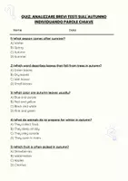 anteprima - Quiz - Quiz: Analizzare brevi testi sull'autunno individuando parole chiave - Pagina 1