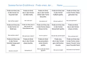 Vorschau - Arbeitsblätter - Finde einen - Sommerferienerzählkreis - Deckblatt