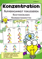 Vorschau - Fördermaterial/Inklusion - Koordinationsmatten „Fingerübungen beidhändig“ – Konzentration, Aufmerksamkeit & Arbeitstempo steigern - Deckblatt