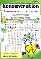 Vorschau - Fördermaterial/Inklusion - Koordinationsmatten: Konzentration, Aufmerksamkeit & Auge-Hand-Koordination trainieren - Deckblatt