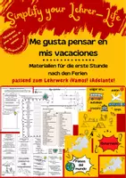 Vorschau - Arbeitsblätter - Me gusta pensar en mis vacaciones - Deckblatt
