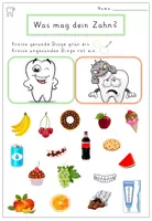 Vorschau - Stationenlernen - Zahngesundheit lernen - Gesundes Obst vs. Süßigkeiten - Seite 1