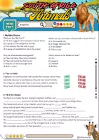 Vorschau - Arbeitsblätter - South Africa Animals Reading - Grade 9 - Seite 1