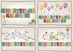 Vorschau - Bildkarten - Geburtstagskalender: Comic-Stil - Seite 3