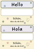 Vorschau - Mal- und Bastelvorlagen - Begrüßungsschilder, Namenschild und Willkommensgeschenk - Seite 1