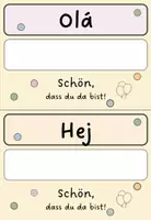 Vorschau - Mal- und Bastelvorlagen - Begrüßungsschilder, Namenschild und Willkommensgeschenk - Seite 2