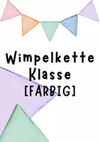 Vorschau - Poster - Wimpelkette Klasse farbig @teachwithjen - Deckblatt