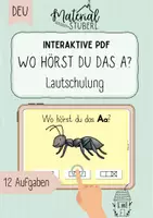 Vorschau - Stationenlernen - Buchstabeneinführung - Lautschulung - Wo hörst du das Aa? - Deckblatt