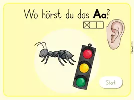 Vorschau - Stationenlernen - Buchstabeneinführung - Lautschulung - Wo hörst du das Aa? - Seite 1