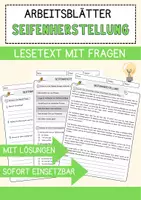 Vorschau - Arbeitsblätter - Seifenherstellung Arbeitsblätter mit Fragen + Lösungen AB - Deckblatt